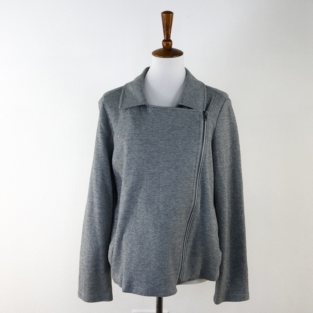 Eileen Fisher Gray Zip Up Jacket - Picture 4 of 6